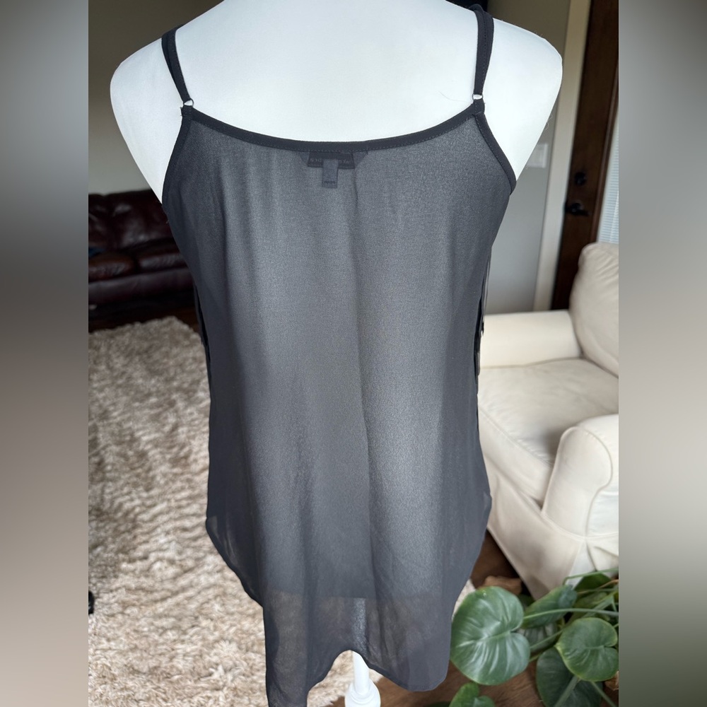 Naked Zebra Black Spaghetti Strap Fringe Tank Top Size Small - Picture 4 of 8